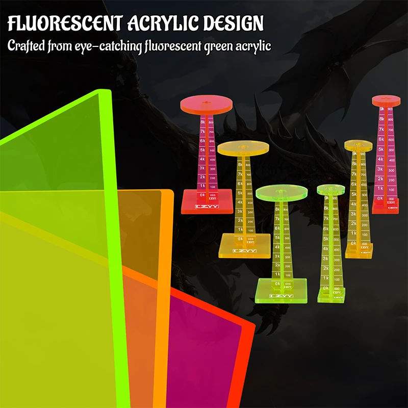 DND Flight Stand Set of 2, Fluorescent Acrylic Combat Tiers and Risers Flying Miniatures Height Platforms
