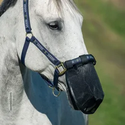 Protección contra mosquitos para nariz de caballo, malla negra, casco transpirable, cubierta facial duradera para nariz de ganado, productos para el cuidado del caballo, 1 unidad