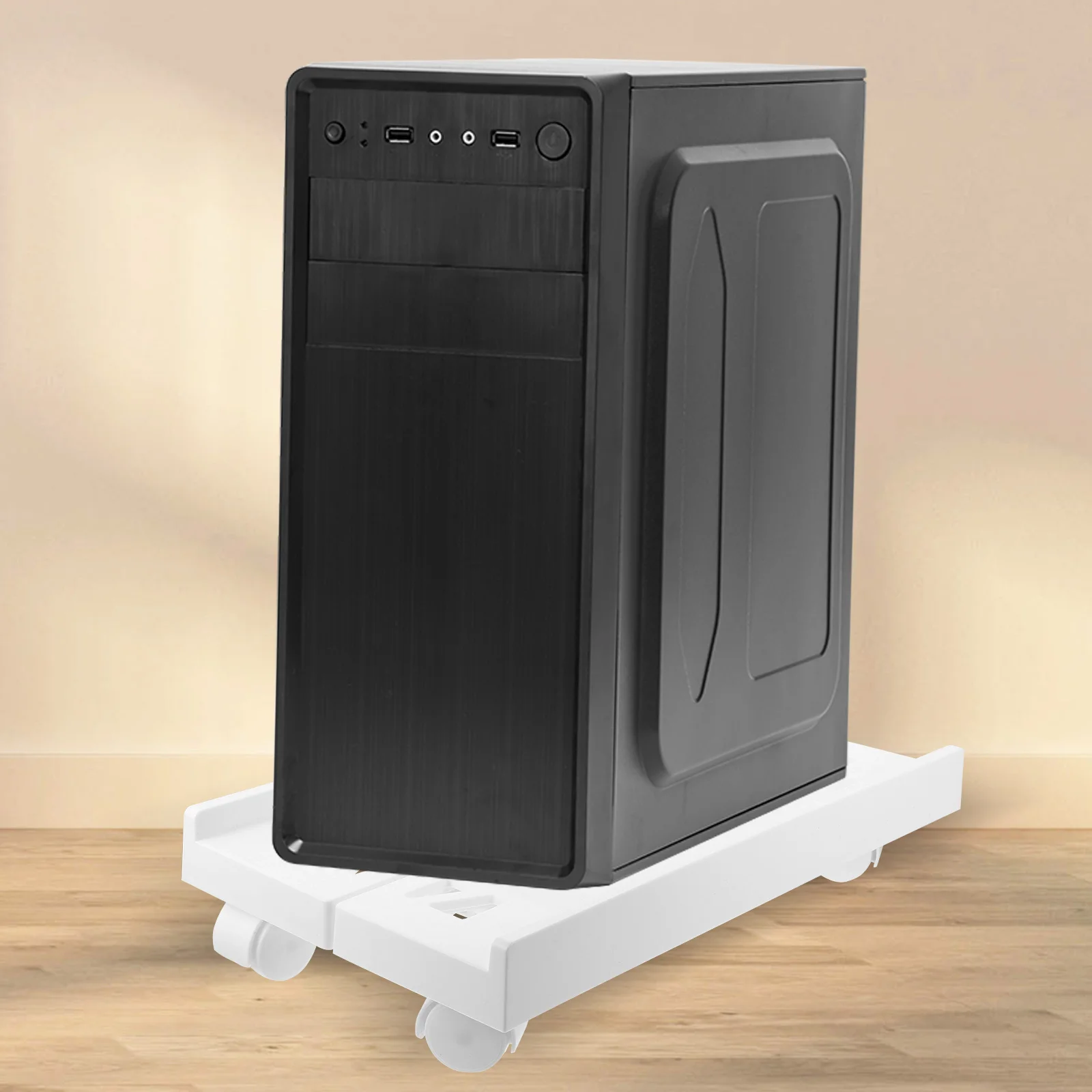 Computer Host Belüfteter Turmständer Kunststoff PC Turmständer unter dem Schreibtisch CPU-Halter Desktop-Computerwagen Rad Mobil