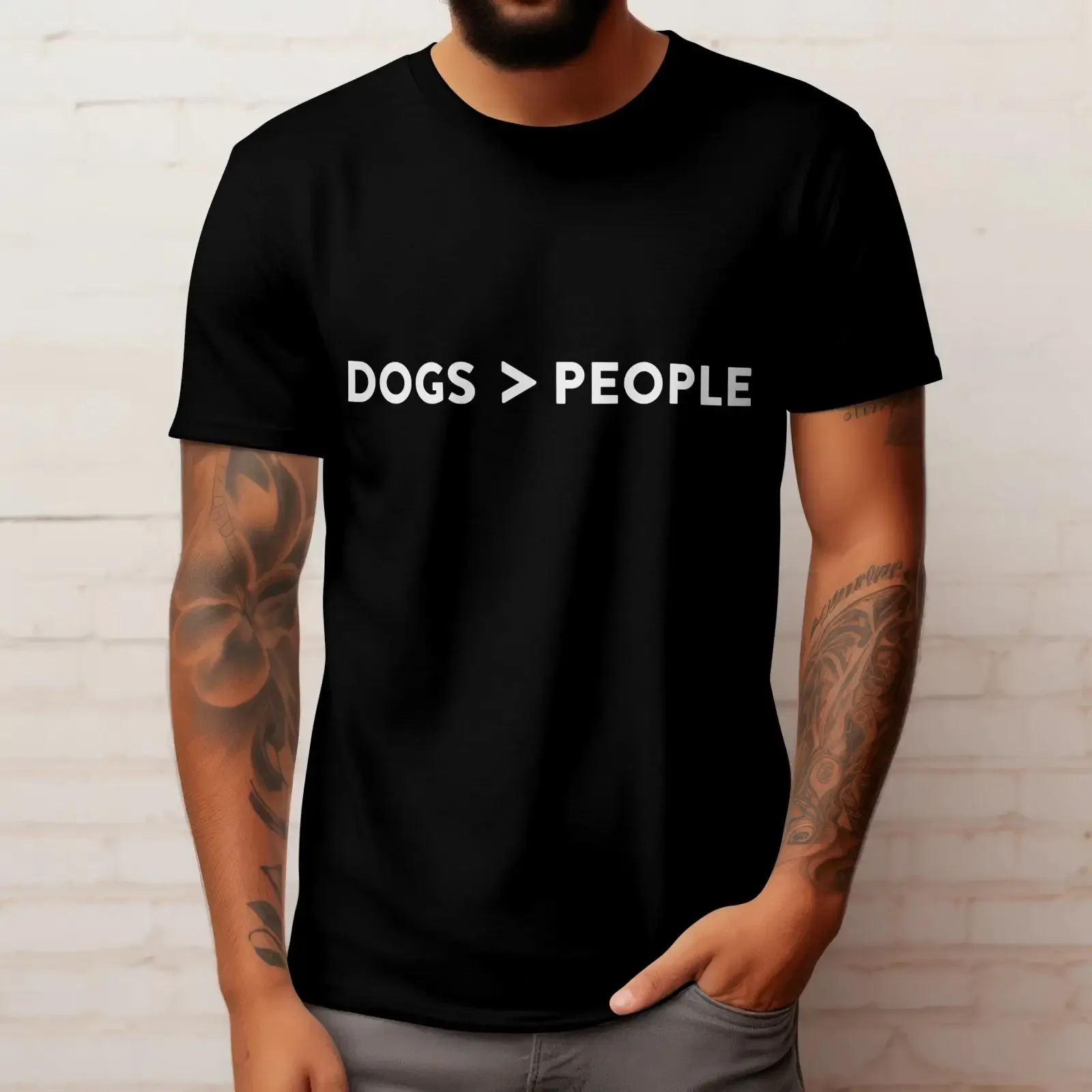 T Shirt DOGS ARE BETTER THAN PEOPLE Lustiges Haustier Oberteil Neuheit Tiere Hund vintage Washed Stylish Soft graphic Versatile