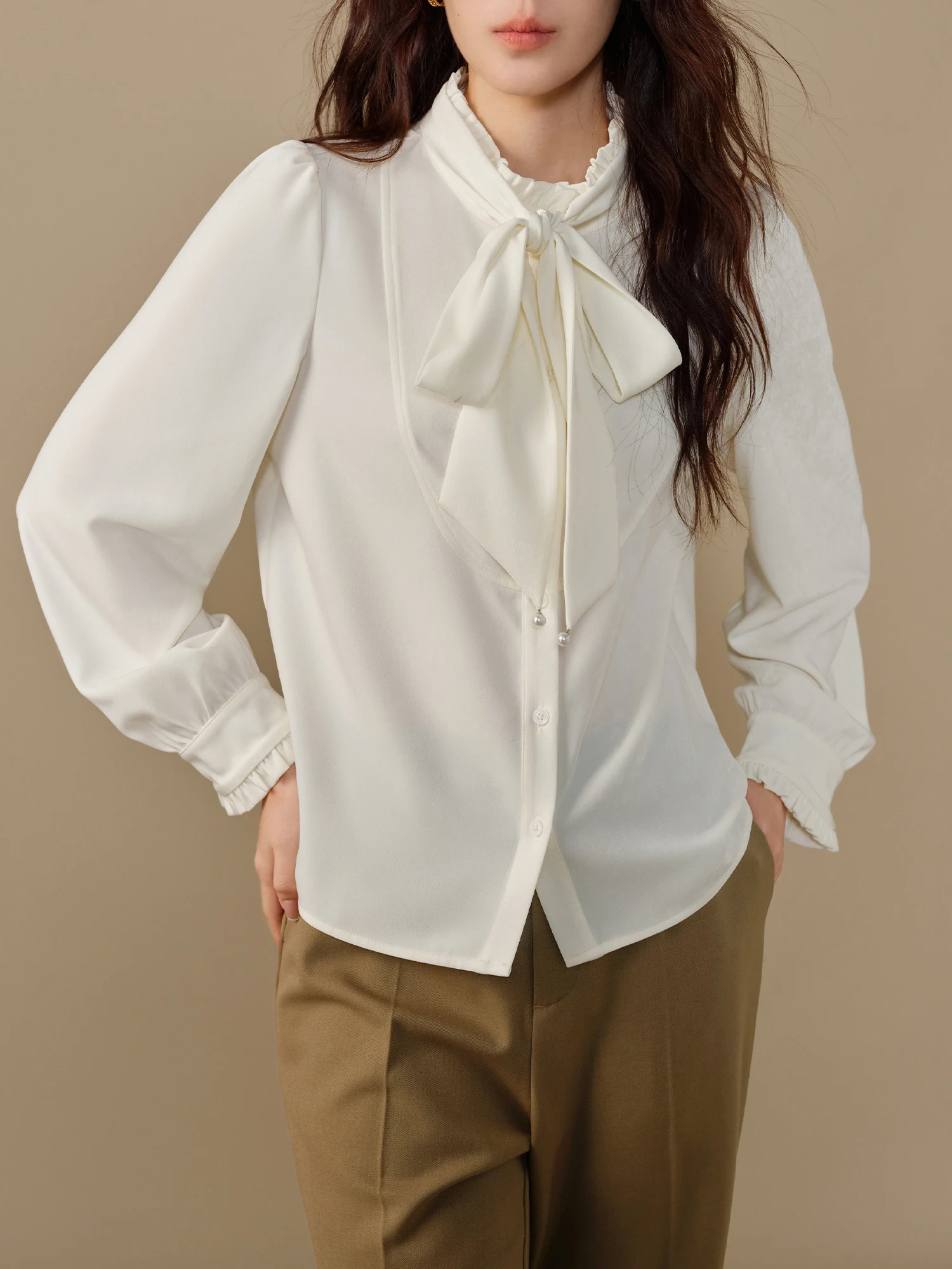 DUSHU Plus Size Detachable Two-piece Shirt 2024 Winter New Style Front Shoulder Temperament Commuting Shirt for Women 24DS84332