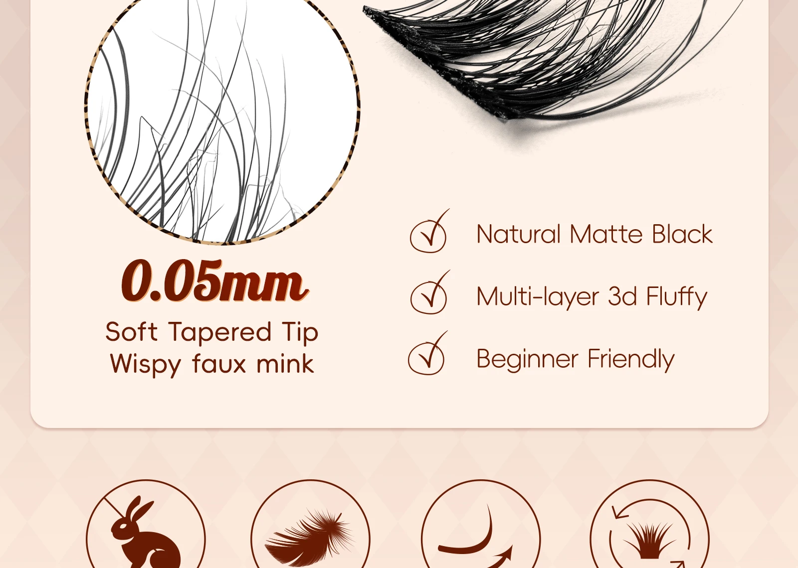VYRILA Lashes Cluster D Curl DIY Lash Extension 3D Wispy Individual Lashes D Curl Eyelash Clusters 8-16mm Individual Lashes