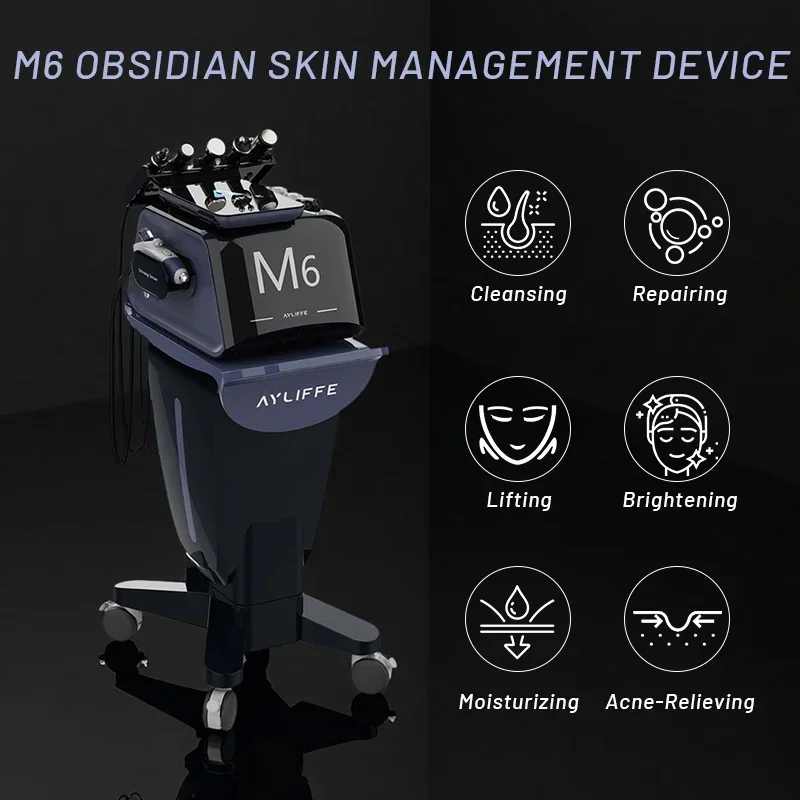 Newest Facial Cleaning Wrinkle Removal Beauty Machine M6 6 in 1 Skin Rejuvenation Hydro Dermabrasion Oxygen Facial Care Machine