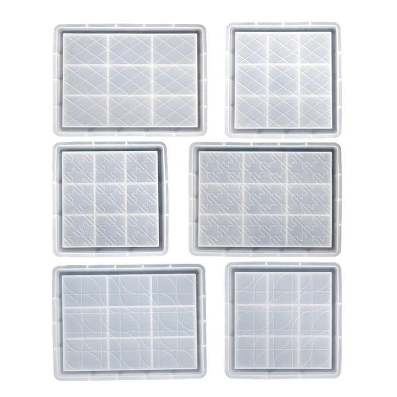 Silicone Mold Diamond Pattern Storage Resin Tray Molds Square Rectangle Home