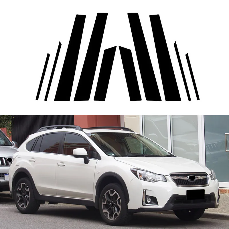 

10Pcs Car Door Window Column BC Pillar Post Trim Stickers for Subaru Crosstrek/Subaru XV/XV Crosstrek 2013-2017 Glossy Black