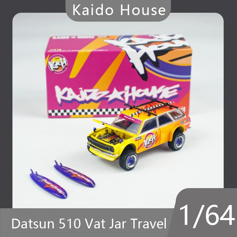 

Kaido House 1:64 Datsun 510 tile jar travel simulation die-casting alloy open top car model desktop ornament collection boy toy