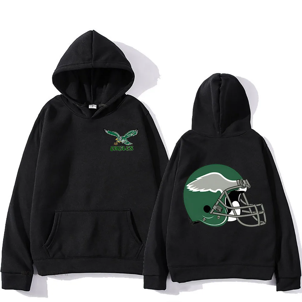 Philadelphia Eagles Hooded for Autumn/Winter Fashion Casual Sweatshirt Long-sleeved Fleece Clothing Sudaderas Vintage Pullovers