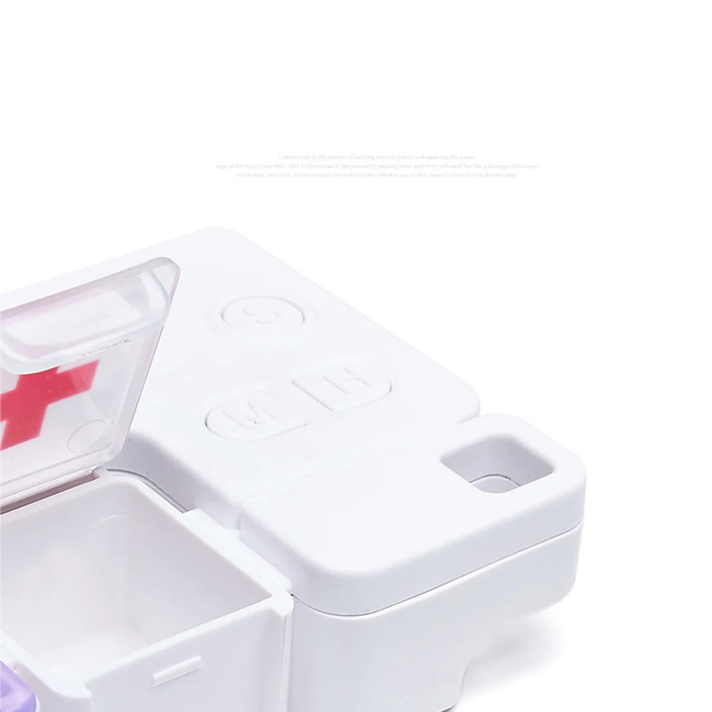 Pilulier hebdomadaire 14 compartiments, boîte à pilules avec minuterie, rappel, alarme, étui à pilules quotidien pour pilules/vitamine/huile de poisson/suppléments