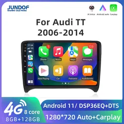 Jundof 4G+64G For Audi TT MK2 8J 2006-2014 2din Car Radio Autoradio Android Auto Carplay Multimedia DVD Player Navigation GPS