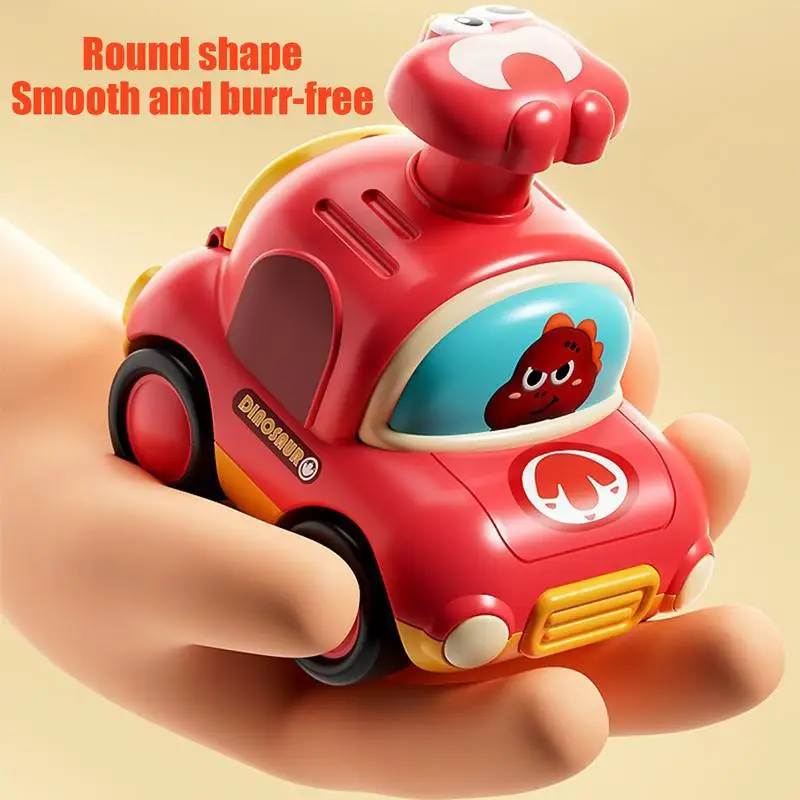 Press Sliding Car Kids Dinosaur Inertia Toy Cartoon Press and Go Vehicle Toy with Whistle Children Early Educational Toys Gifts