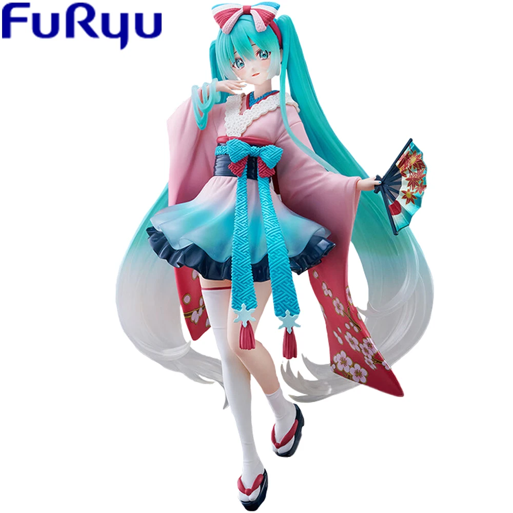 

FuRyu Vocaloid Hatsune Miku Kimono Ver. Tenitol Neo Tokyo Series Collectible Anime Figure Model Toys Gift For Kids