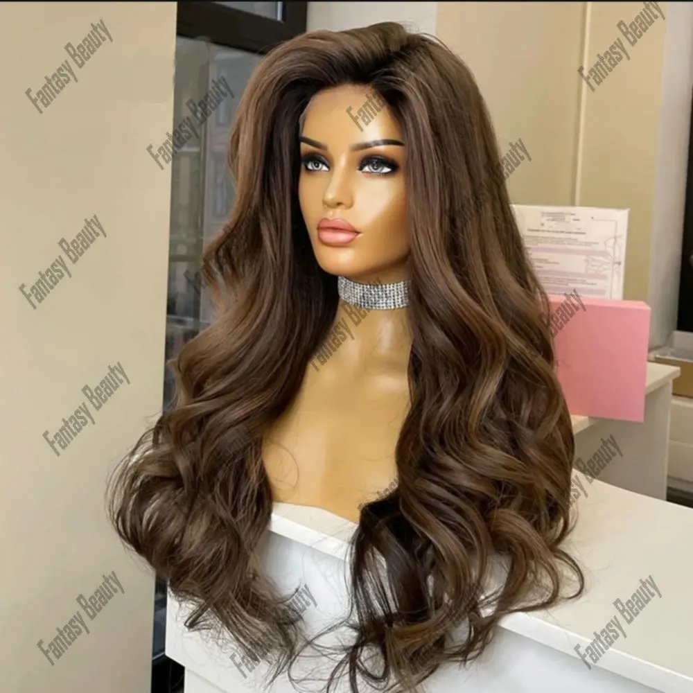 Loose Wave Women Full lace wigs 100% Human Hair Ombre Brown Body Wave Lace Front Wigs Human Hair 13*6 Lace Frontal Wig Glueless