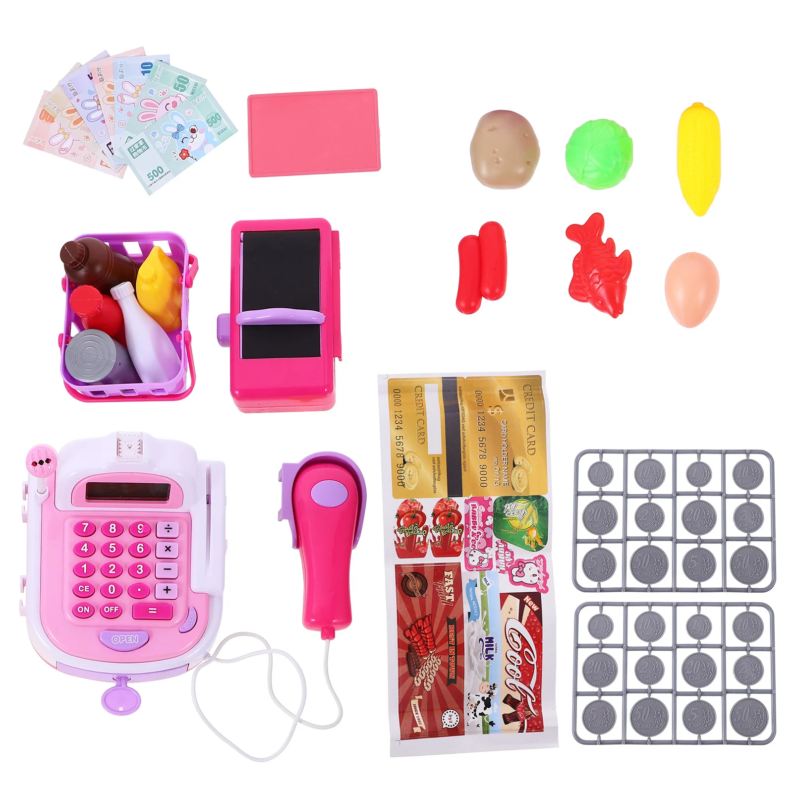 Kit de jeu de simulation de caisse enregistreuse électronique pour enfants, jouets pour bébés, ensemble d'actions et de sons réalistes avec micro, outil éducatif