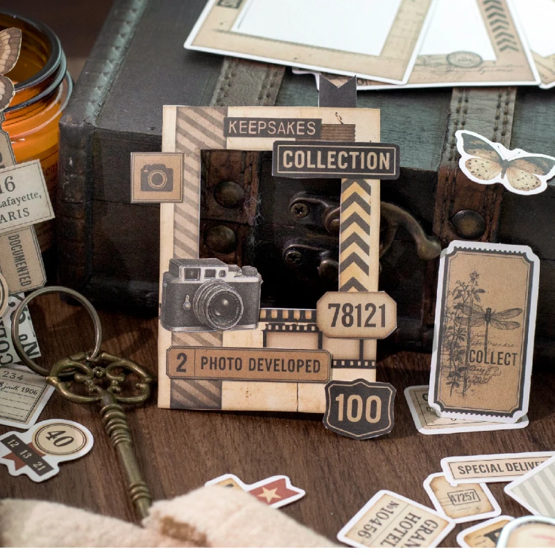 مجلة الذهاب 40 قطعة تسمية خمر المشهد المواد الكولاج الحيوانات الأليفة ملصق الإبداعية مجلة سكرابوكينغ بطاقة diy الأصول الرجعية #5