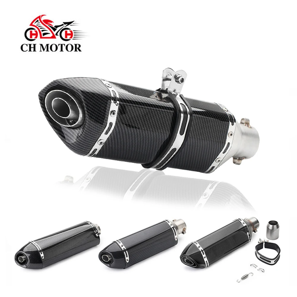 51MM Universal Racing Motorcycle Exhaust Pipe Muffler For R3 R25 Yamaha MT07 MT09 CBR650R