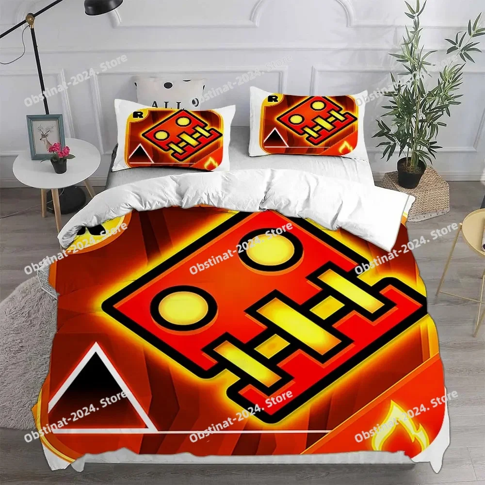 

3D Geometry Dash Bedding Sets Comforter Quilt Bed Cover Duvet Cover Pillow Case 3 Pieces Sets Bedroom Decoration Home Textiles