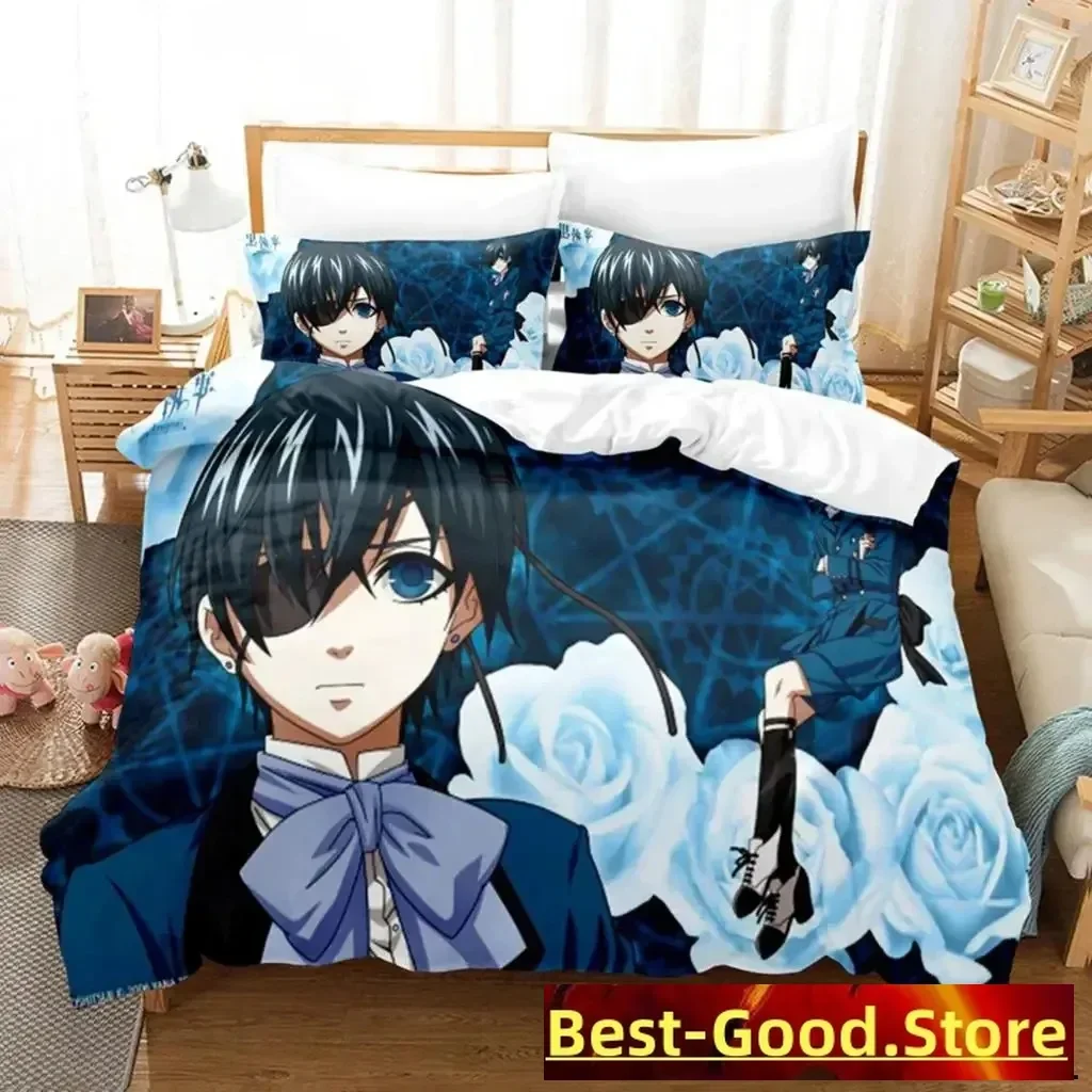 

3D Print Anime Black Butler Sebastian Bedding Set Boys Girls Twin Queen Size Duvet Cover Pillowcase Bed Kids Adult Home Textile