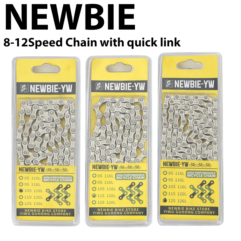 NEWBIE MTB 11 Speed Bicycle Chain 8 9 10 11 12S Mountain Road Bike Chains 10speed With Missing Link Magic Connecter