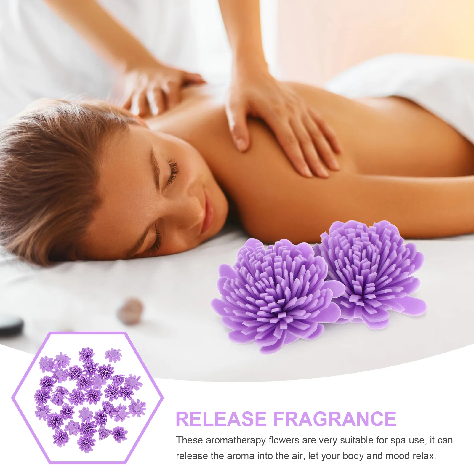 

100pcs Diffuser Chrysanthemum Flowers Scented Aromatherapy Accessories Essential Oil PE Material Purple Color