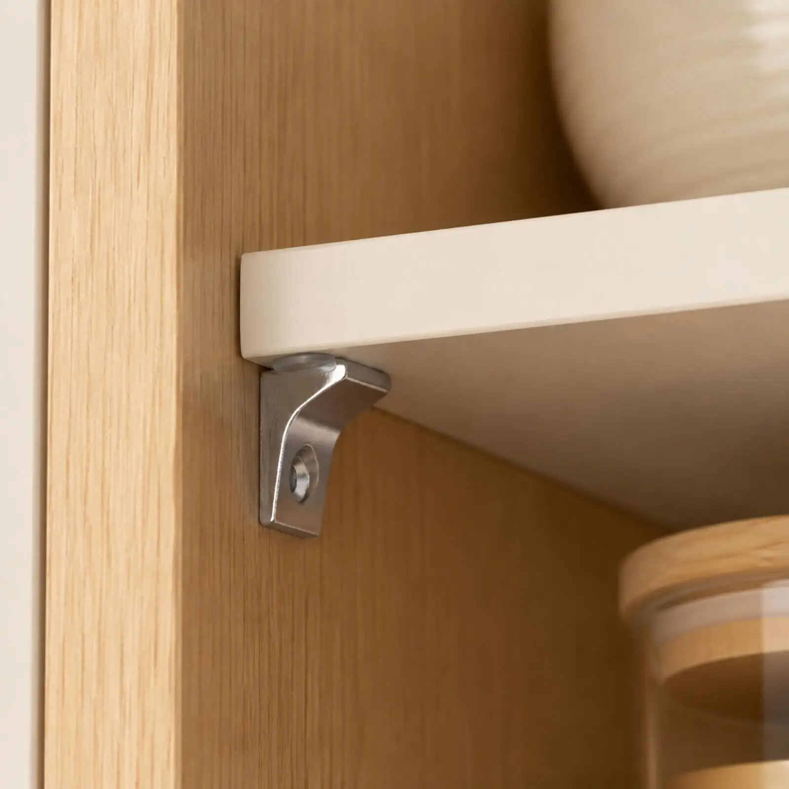 Silver Tone Steel Shelf Holder for Bookcase Cabinet Wardrobe Sturdy Mounting Bracket Hardware