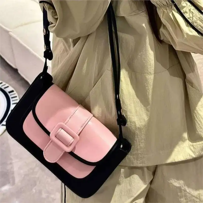 Bloom Sweet Cute Y2k Handbag Wallet Women 2025 New Hot Girls Patchwork Pink Messenger Bag Female Retro Casual Crossbody Bags