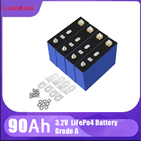 1-4pcs LiitoKala  3.2V 90AH Lifepo4 Grade Battery 12V 24V 48V Rechargeable Solar Cell EU-US Duty-free Barcode