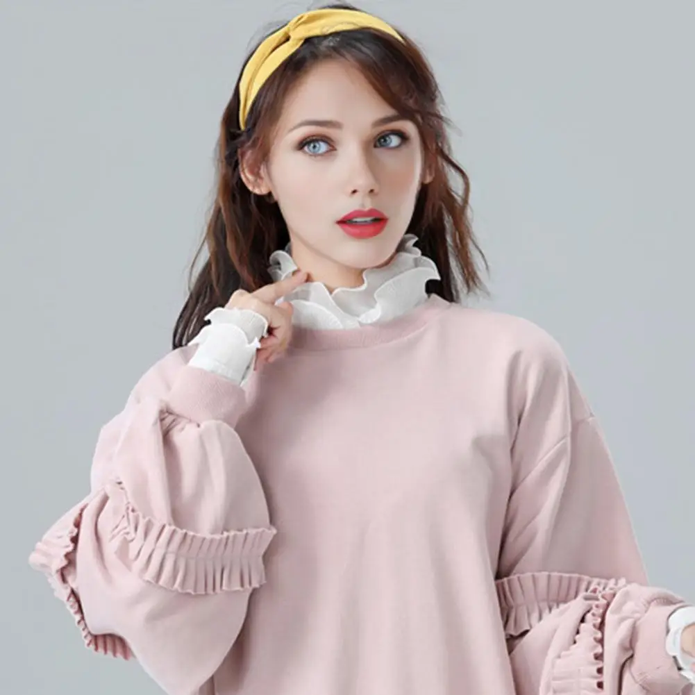 

Women Fake Collar Fake Collar Lace Jacquard Tube Top Adjustable Bust Button Closure Solid Color Formal Wear Accessory Style Fake