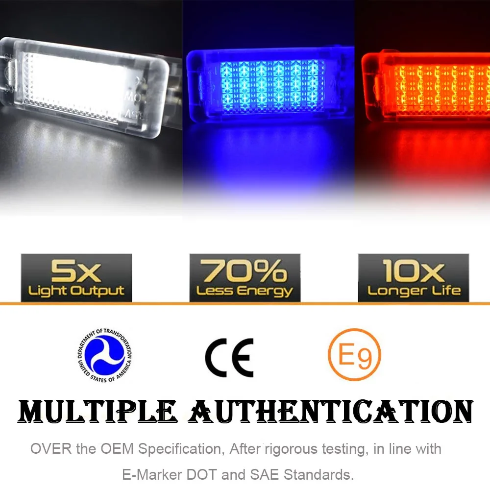 4pins Car Interior Footwell Courtesy LED Lights For BMW E61 Touring  E60 E61 M5 F10 F11 E90 Sedan E92 Coupe F01 F02 F03 F04 G11