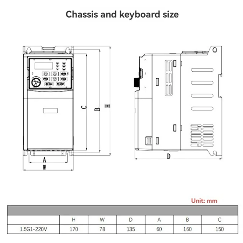 

A08F-320-1.5KW-220V Variable Frequency Drive Converter 1Phase 3Phases Inverter Vector Motor Speed Controller