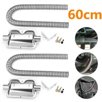 1/2/4sets 60cm Dual-layer Heater Exhaust Pipe w/Muffler Silencer Stainless Steel For Air Diesel Parking Heaters