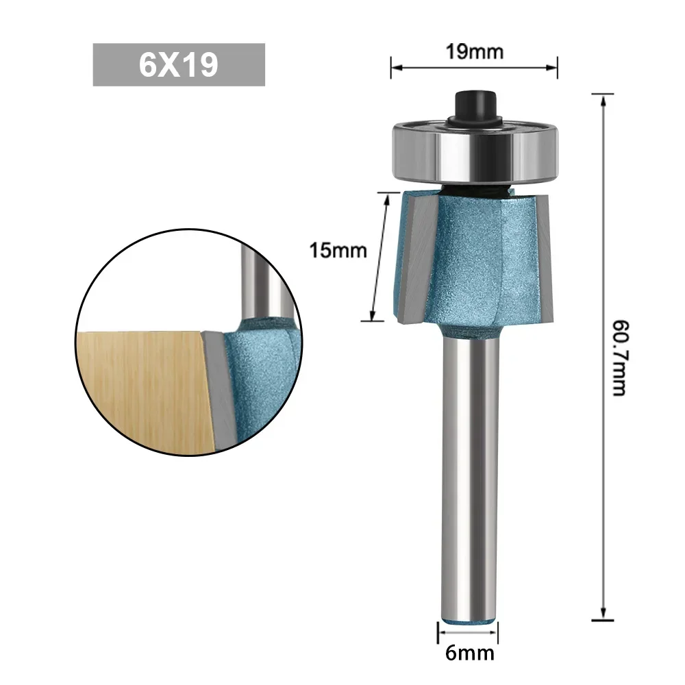 1 PC 6mm 6.35mm Shank 8 องศา Bevel ขอบมีดสามขอบ Bevel ขอบมีดขอบเครื่องซีลเครื่องมือหัว Chamfer มีด