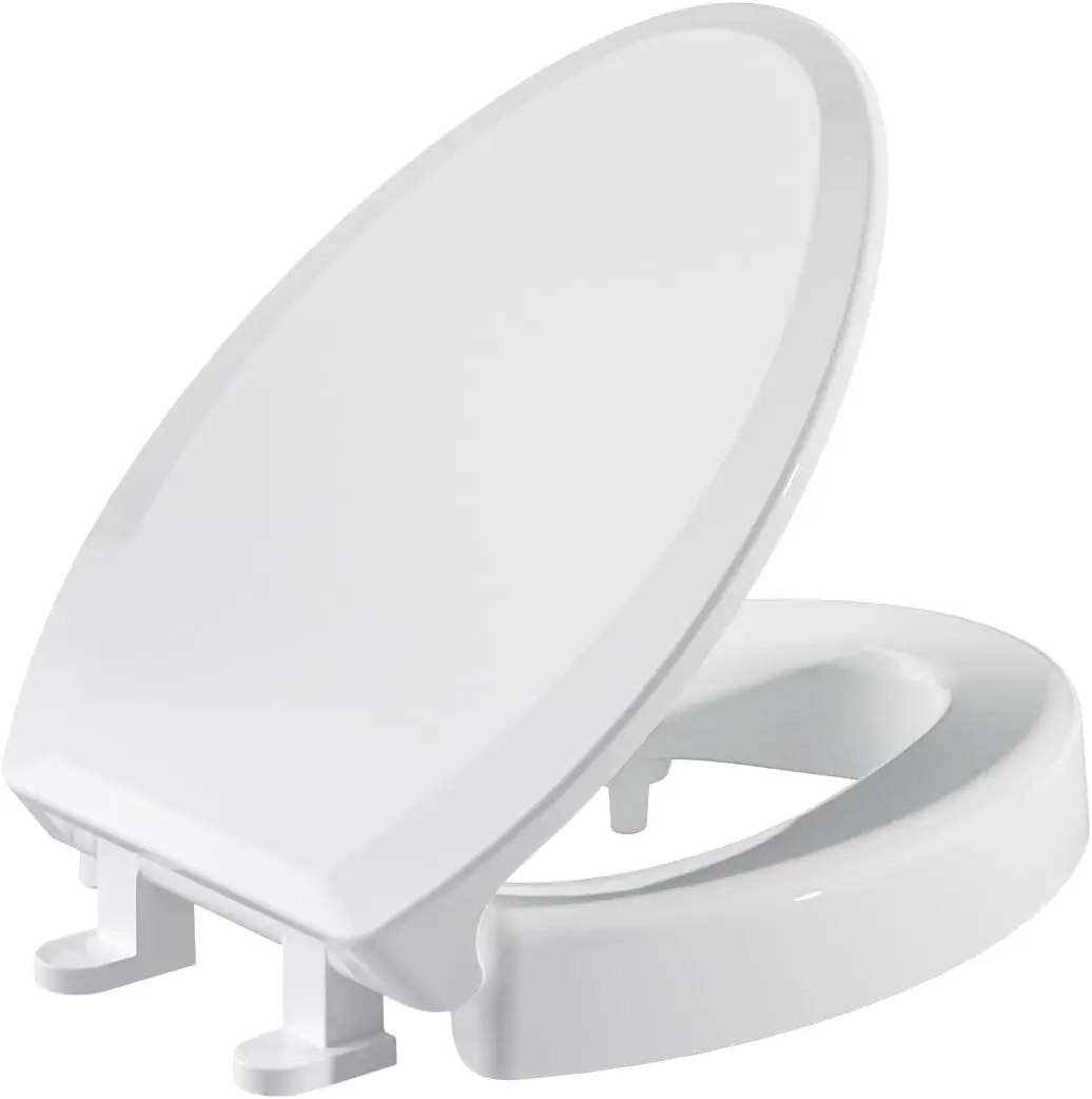 

Elevated Toilet Seat Riser, 3 Inch High for Seniors, Soft Close, Easy Install & Clean (Elongated)