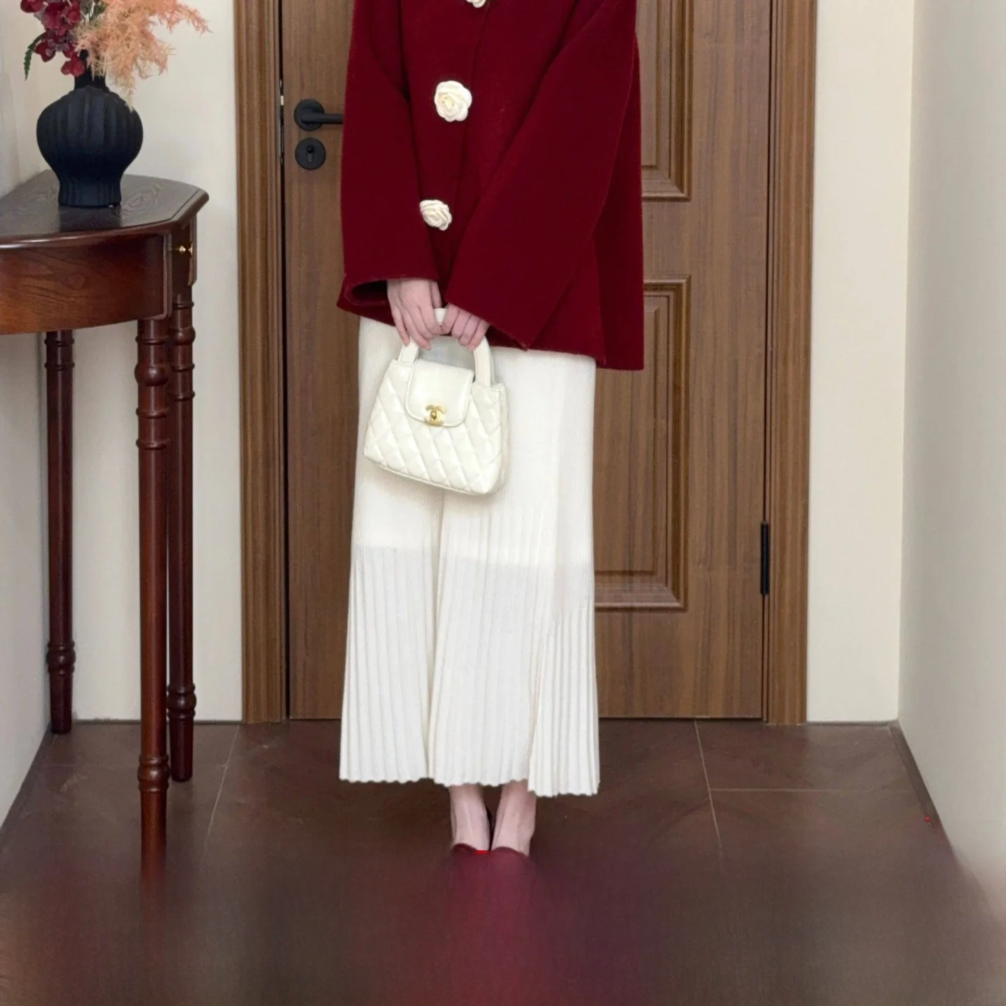 

Вязаная юбка А-силуэта Ele Melody: универсальная, зимняя, с высокой талией, на резинке, для повседневной носки, женская мода