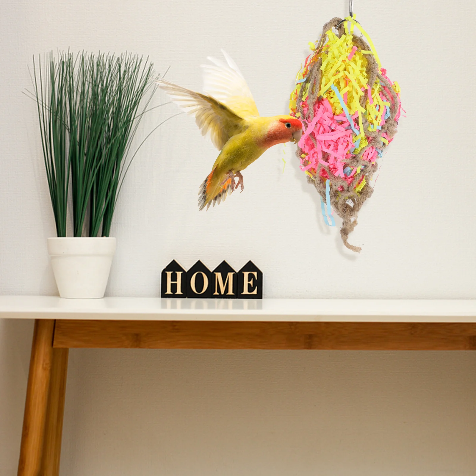 

Parrot Chewing Package Bird Hemp Rope Paper Playthings Bright Color Safe For Bird Activities Parrot Supplies Chewable