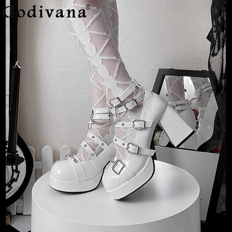 

Original Punk Style Sweet Cool Hot Girl Shoes Lolita High Heels Y2K Subculture High Heel Pumps Women's Japanese Black Shoes