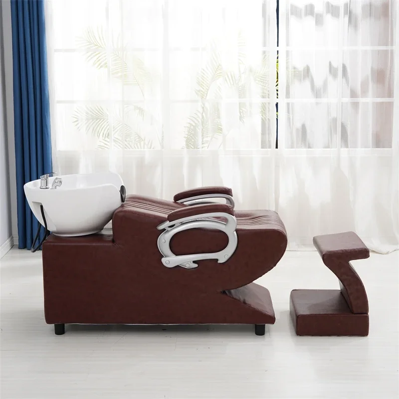 Nordic Ceramic Shampoo Chairs Modern Simple Shower Hair Salon Shampoo Bed Ergonomics Salon Furniture Silla Peluqueria FYSC
