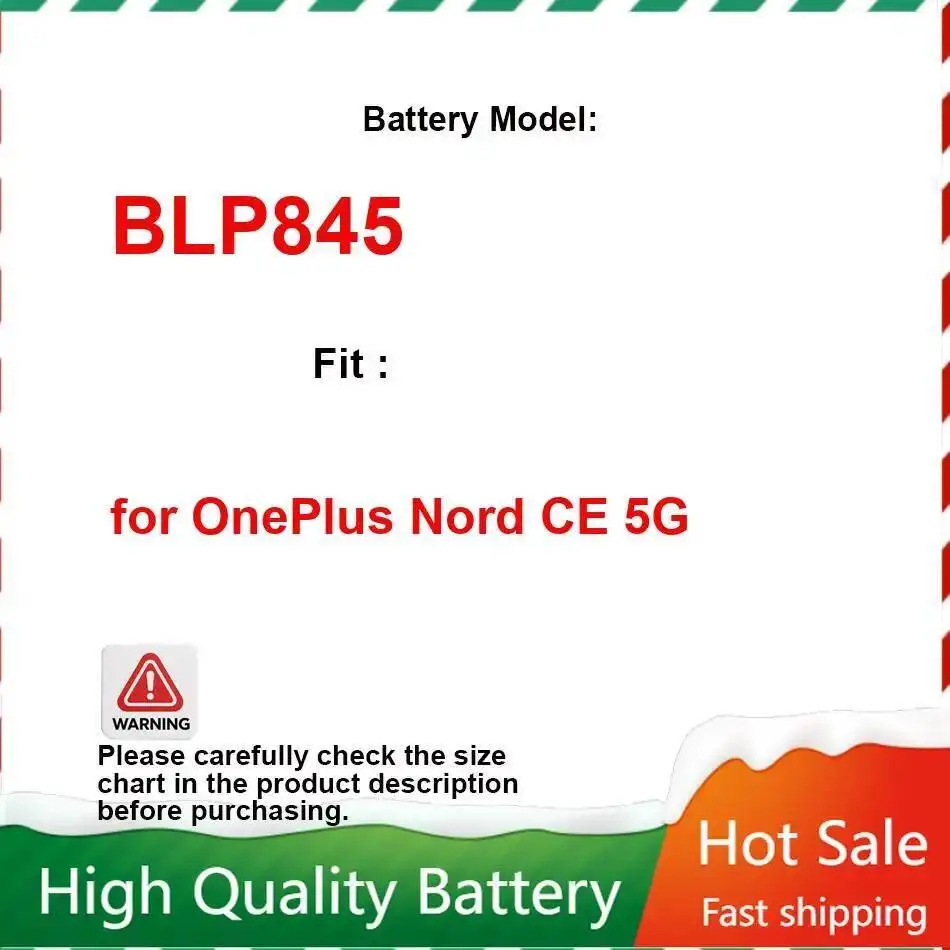 

Для Oneplus Nord CE 5G аккумулятор мобильного телефона надежная замена BLP845 4500 мАч высокая производительность