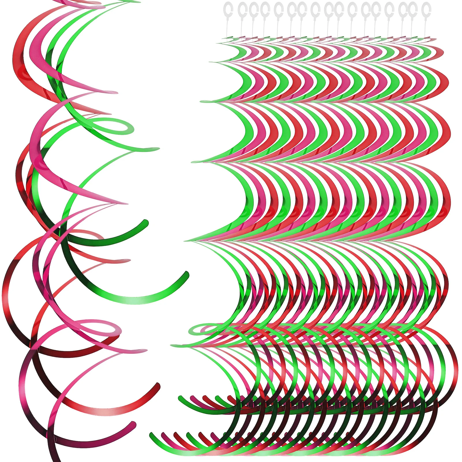 

30Pcs Hanging Swirl Decorations Spiral Rainbow Snake Party Ceiling Props for Christmas Halloween Wedding Party Theme Decor