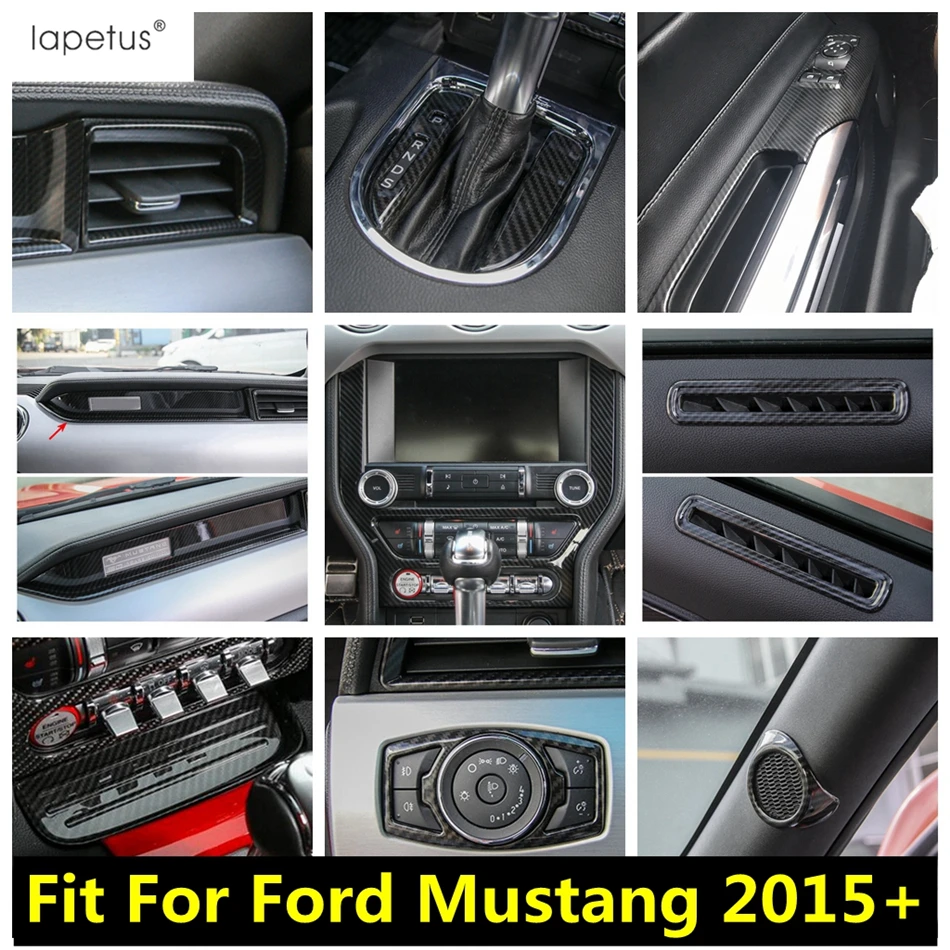 

Safety Belt Buckle / Seat Adjust Button / Head Light / Speaker / Gear Shift Cover Trim Accessories For Ford Mustang 2015 - 2021