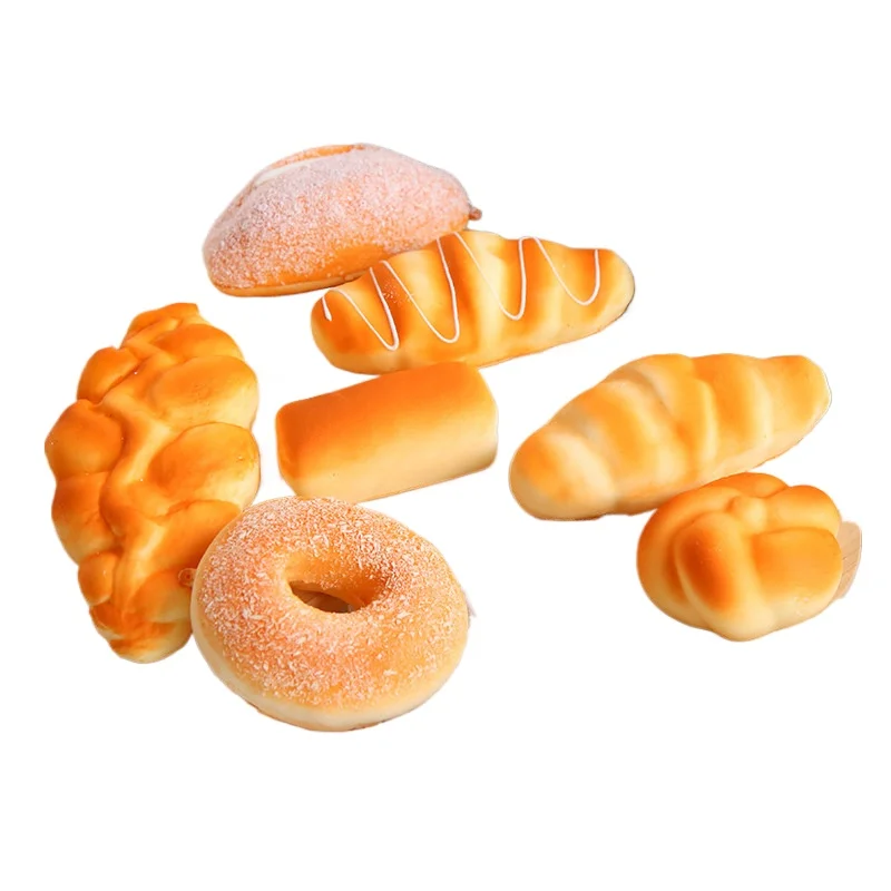 4pcs Artificial Bread Simulation Food Model Miniature Breakfast Shop Window Display Photography Props Home Table Decoration