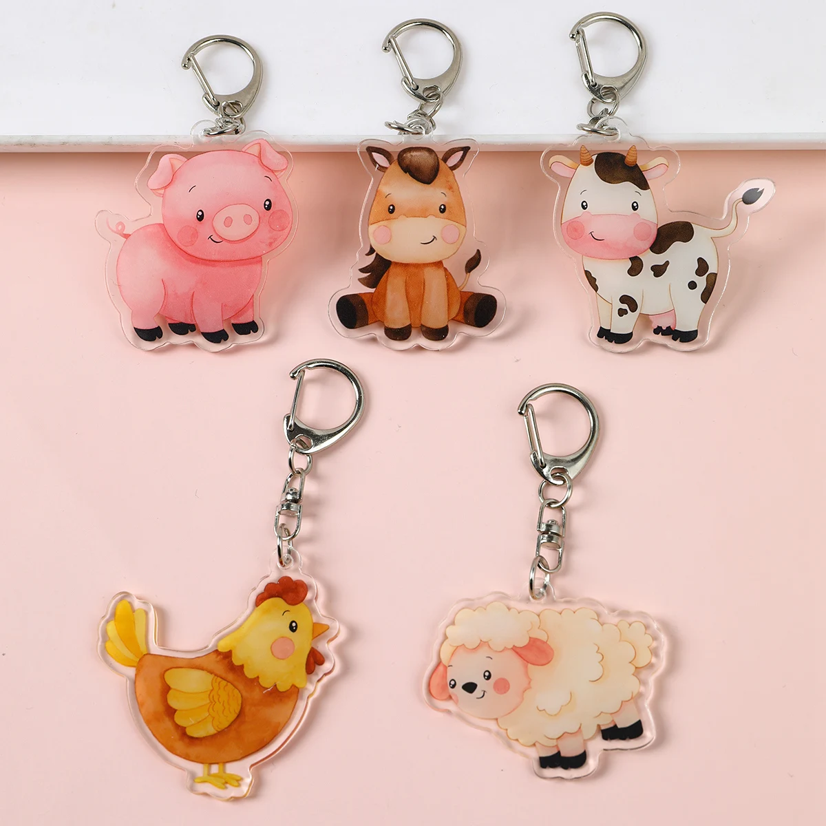 

Farm Animals Party Decoratoins Keychains Dairy Cow Key Chains Farm Animal Birthday Party Decoration for Baby Shower Party