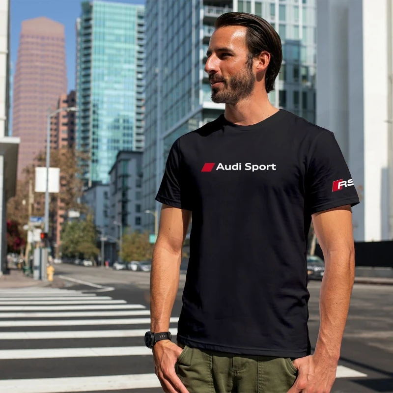 

Audi's New Men's Cotton T-shirt High-quality Men's Racing Short-sleeved High-end Luxury Brand Sports T-shirt Fashion Casual Top