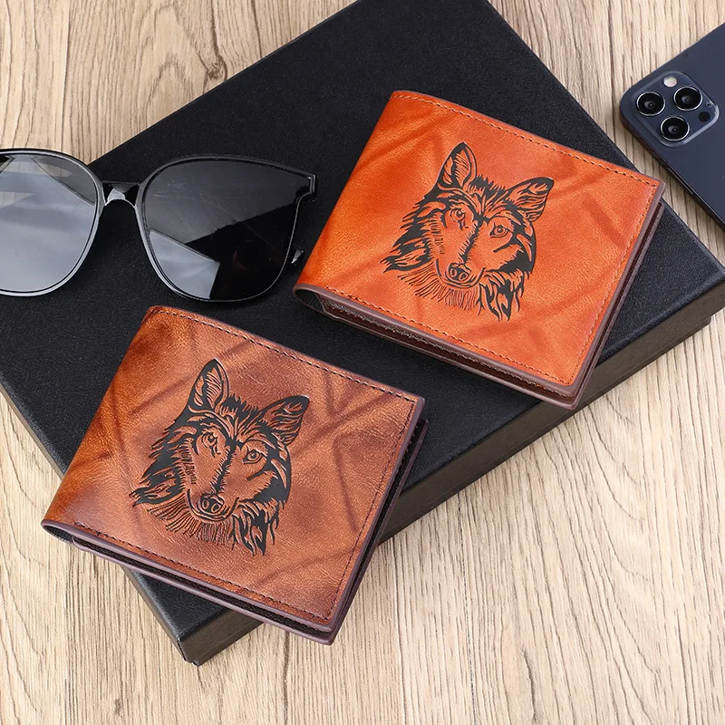 

New Men's Wallet Animal Pattern Coin Wallet Card Bag Men's Wallet Short Driver License Credit Card Wallet wholesale