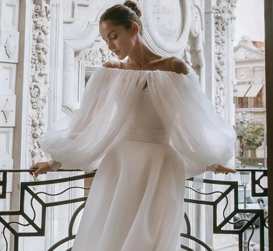 Cape de mariée à manches bouffantes pour femmes, col bateau, haussement d'épaules de fête formelle, veste de mariage détachée, occasions spéciales, BEmbed o