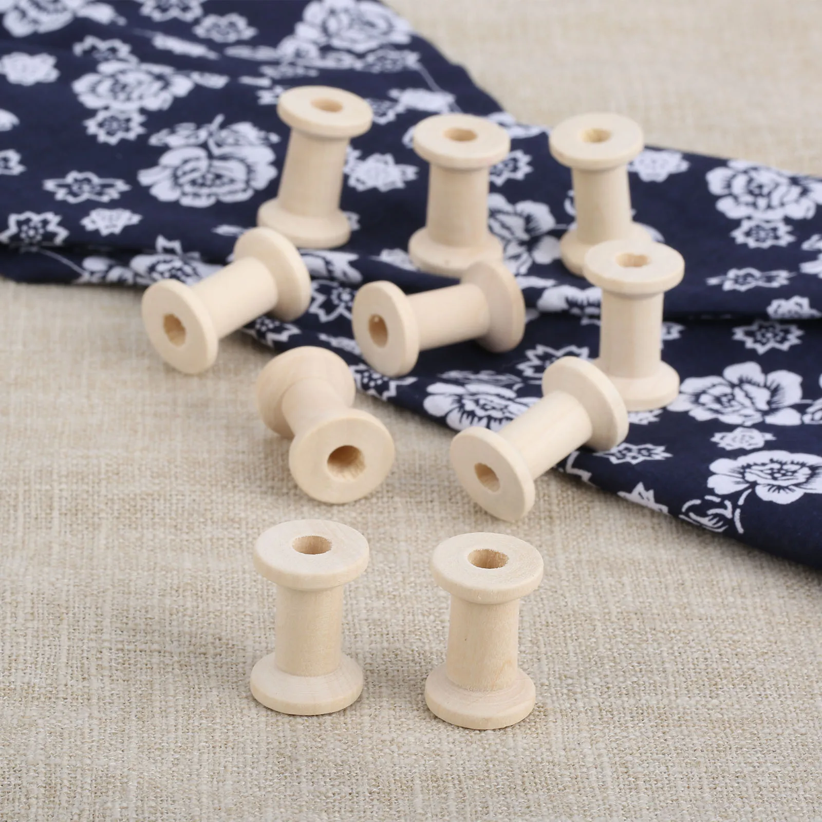 木製ミシンツール,空の糸スプール,シリンダー,裁縫,手動工芸品,ボビンリール,リボンオーガナイザー,10個