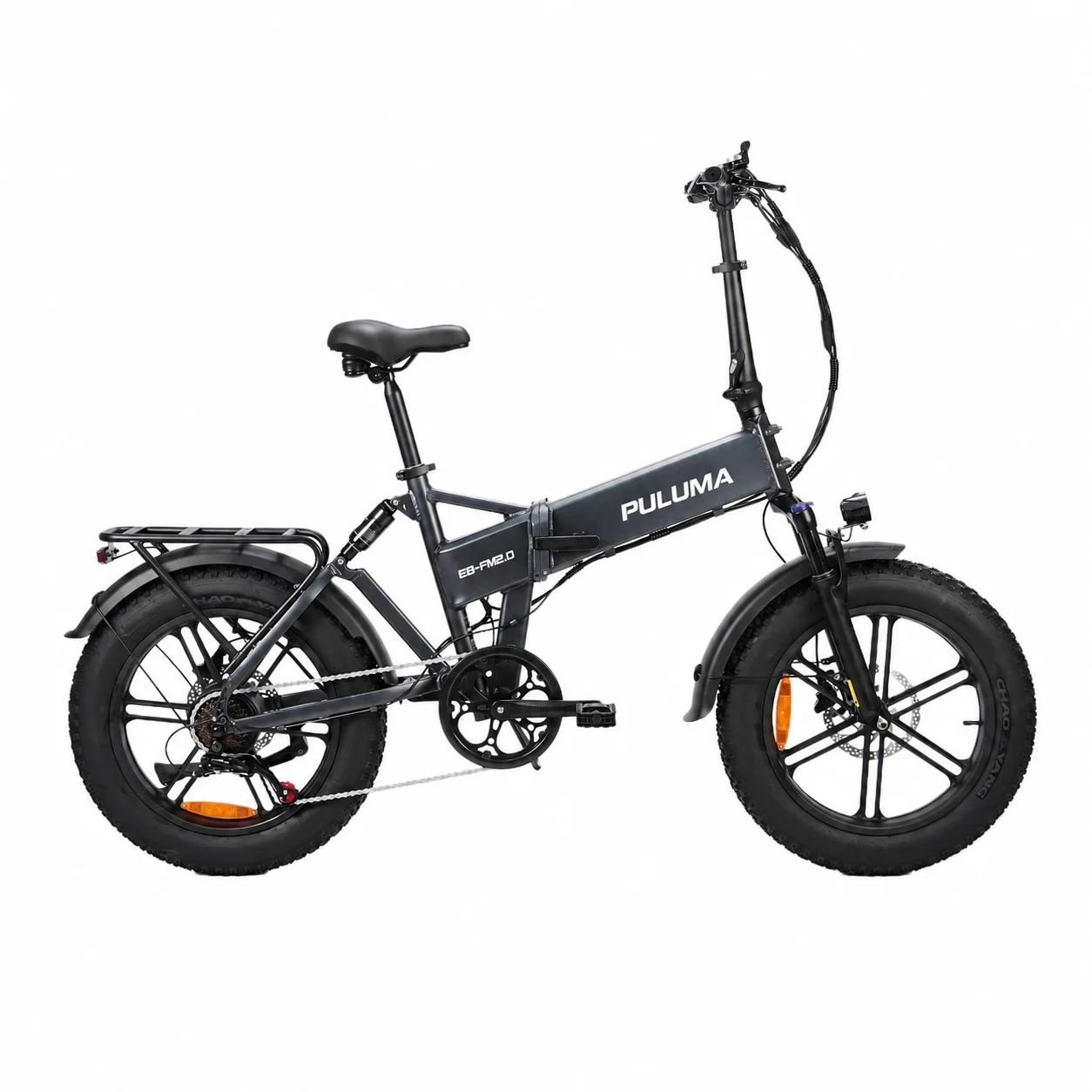 PULUMA Opvouwbare elektrische fiets met 20×4,0 brede banden, 250W motor, 48V 15Ah accu. Geschikt voor stedelijk, landelijk en off-road fietsen, uitstekende schokdemping, all-terrain banden, wegfiets.
