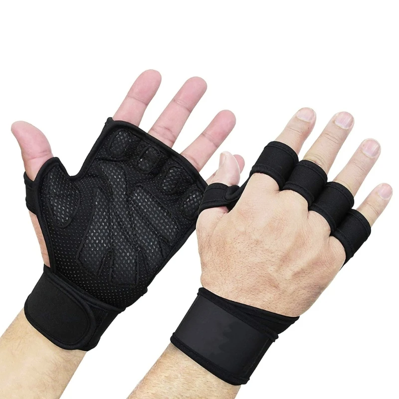 

Workout Gloves Half-finger Gloves with Wrist Guard Weight Lifting Training Gloves Cycling Gloves for Gym Fitness Hiking D5QD