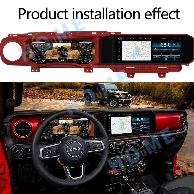 New Dual Screen For Jeep Wrangler 3JK 2018-2023 Speedometer Digital Instrument Cluster Car Dashboard LCD Display CAR Radio