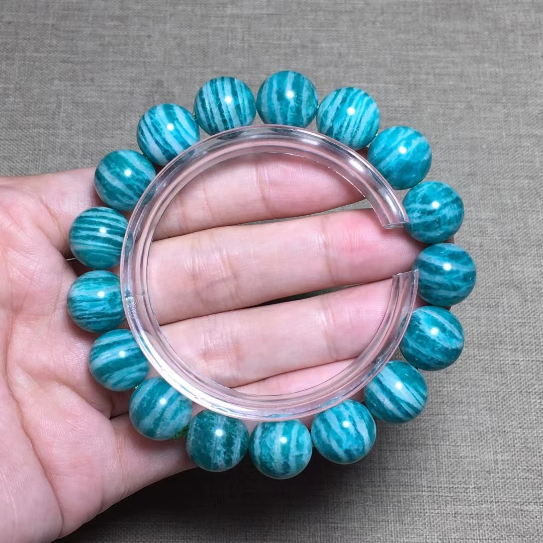 Genuine Natural Green Amazonite Beads Bracelet Women Men 12mm Stretch Round Beads Amazonite Jewelry AAAAAA