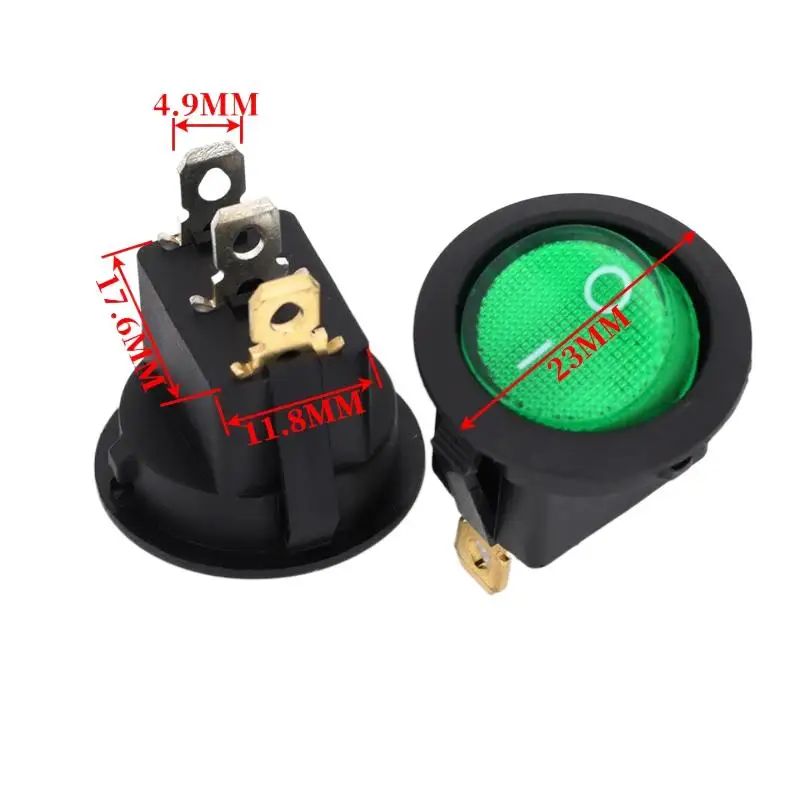 1 قطعة ON/OFF جولة الروك التبديل LED مضيئة لوحة سيارة داش قارب فان 12 فولت 24 فولت/6A 250 فولت/10A 125 فولت 2/3/4PIN التبديل 20 مللي متر